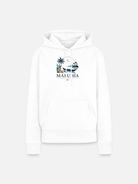 Maluhia-Ozeanfrieden - Frauen Premium Bio Hoodie - Weiß