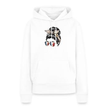 Girl Bun zerzaust den Eiffelturm in Frankreich - Frauen Premium Bio Hoodie - Weiß - Vorne - Julia (174cm)