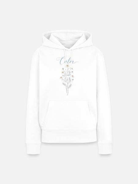 Calm Kamille Blüten Aquarell - Frauen Premium Bio Hoodie - Weiß