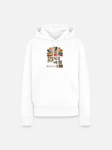 Supermom mit Sonnenstrahlen - Frauen Premium Bio Hoodie - Weiß