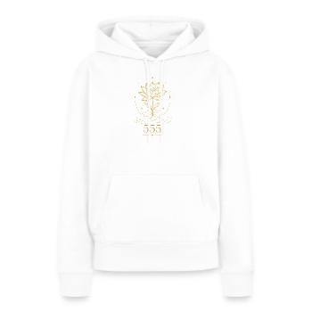 Transformation 555 Lotus - Sweat à capuche Premium bio Femme - blanc - Devant - Julia (174cm)