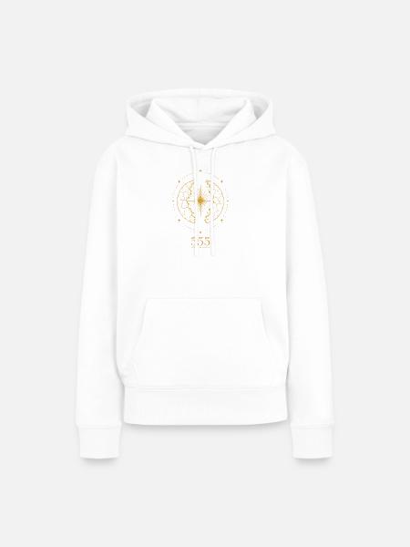 555 Kosmische Verschiebung - Frauen Premium Bio Hoodie - Weiß