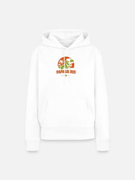 Papasaurus Sunset Tee - Frauen Premium Bio Hoodie - Weiß