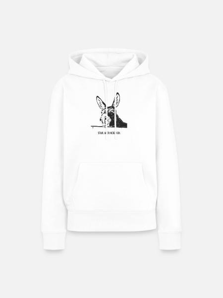 Stur. Aber herzlich. - Frauen Premium Bio Hoodie - Weiß