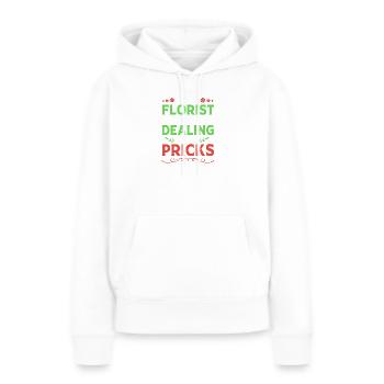 Bouquet fleuriste fleuriste - Sweat à capuche Premium bio Femme - blanc - Devant - Julia (174cm)