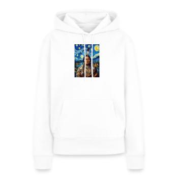 N Navajo Sternennacht Portrait - Frauen Premium Bio Hoodie - Weiß - Vorne - Julia (174cm)