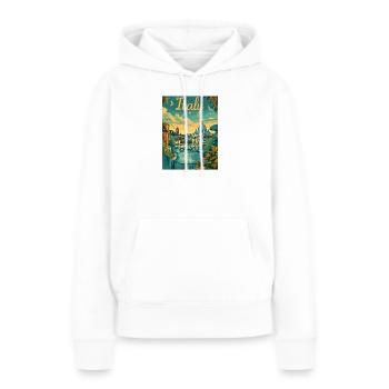 Panorama italien sur le Tibre - Sweat à capuche Premium bio Femme - blanc - Devant - Julia (174cm)