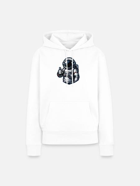 Kosmischer Daumenhoch - Frauen Premium Bio Hoodie - Weiß