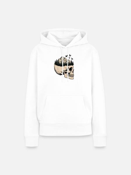 Skull Mountain Landschaft - Frauen Premium Bio Hoodie - Weiß