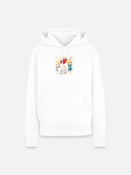 Schlagzeug - Frauen Premium Bio Hoodie - Weiß