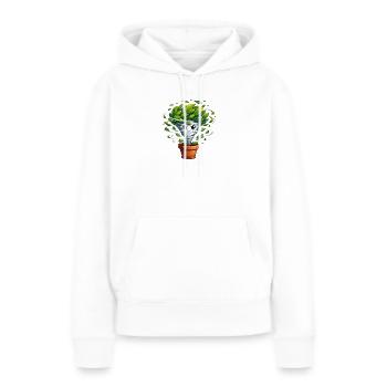 Plantes Feuilles tourbillonnantes de tornade - Sweat à capuche Premium bio Femme - blanc - Devant - Julia (174cm)