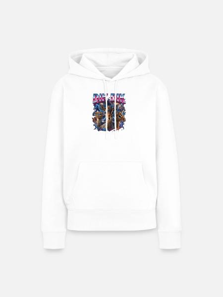 Dik Dik Kosmischer Hirschtrio mit Blitz - Frauen Premium Bio Hoodie - Weiß