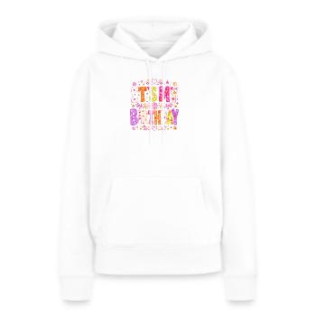 Mes lettres de fleurs d’anniversaire - Sweat à capuche Premium bio Femme - blanc - Devant - Julia (174cm)