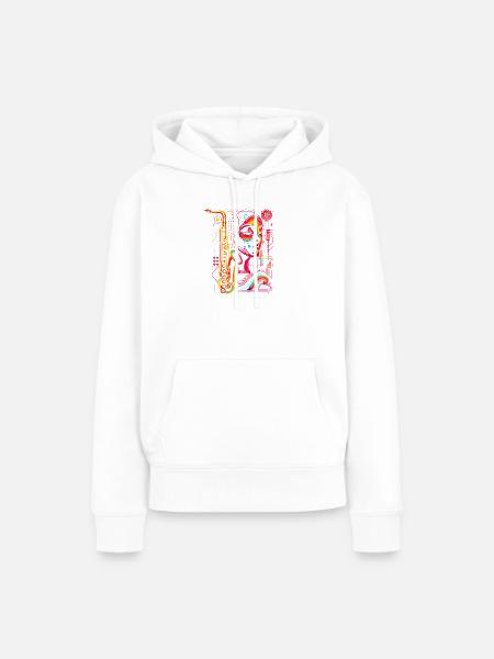 Saxophonistin - Frauen Premium Bio Hoodie - Weiß