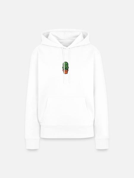 Grummeliger Kaktus im Topf - Frauen Premium Bio Hoodie - Weiß
