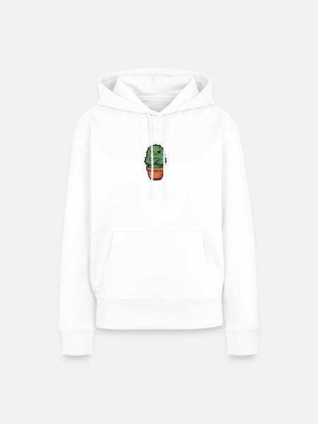 Frecher Kaktus im Topf - Frauen Premium Bio Hoodie - Weiß