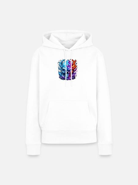 Kristallskull Feuerkälte - Frauen Premium Bio Hoodie - Weiß