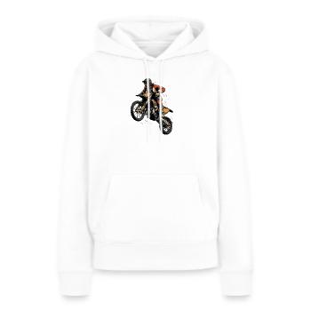 Sauteurs de motocross - Sweat à capuche Premium bio Femme - blanc - Devant - Julia (174cm)
