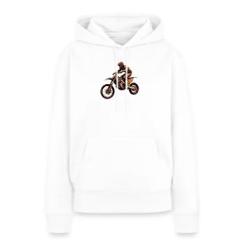 Motocross action on dirt bike - Women’s Premium Organic Hoodie - white - Front - Julia (174cm)