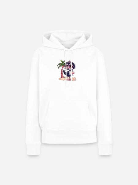Strauß Sommer Palme - Frauen Premium Bio Hoodie - Weiß