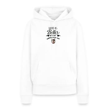  Das Leben Ist Besser Mit Meinem Lappländischer - Frauen Premium Bio Hoodie - Weiß - Vorne - Julia (174cm)