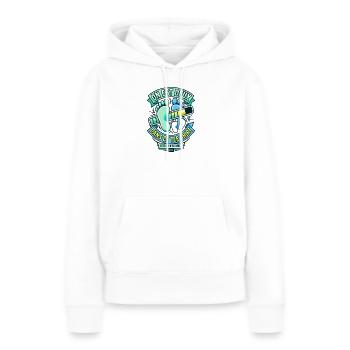 Grossesse Chargement On Est Deux Humour - Sweat à capuche Premium bio Femme - blanc - Devant - Julia (174cm)