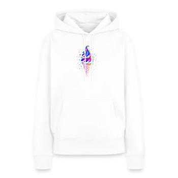 Illustration de glace moelleuse - Sweat à capuche Premium bio Femme - blanc - Devant - Julia (174cm)