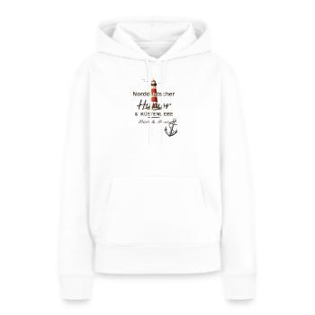 Norddeutscher Humor & Moin & Meer |  - Frauen Premium Bio Hoodie - Weiß - Vorne - Julia (174cm)