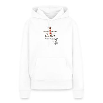 Norddeutscher Humor, Moin & Meer  - Frauen Premium Bio Hoodie - Weiß - Vorne - Julia (174cm)