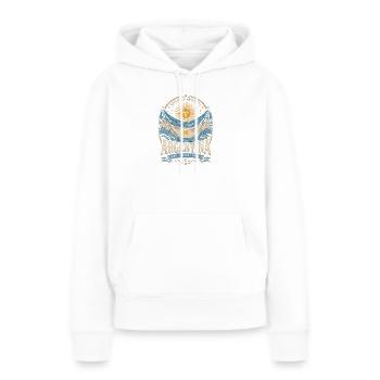 Argentinien Sonnenflagge Vintage - Frauen Premium Bio Hoodie - Weiß - Vorne - Julia (174cm)