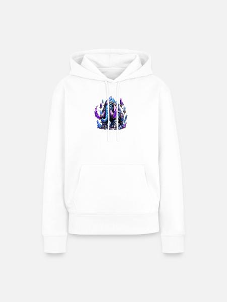 Kristall Mammut Eiszauber - Frauen Premium Bio Hoodie - Weiß
