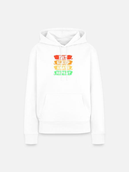 Longboard Longboarder Longboarding - Frauen Premium Bio Hoodie - Weiß