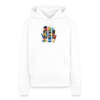 Kita schafft Schule 2026 - Frauen Premium Bio Hoodie - Weiß - Vorne - Julia (174cm)