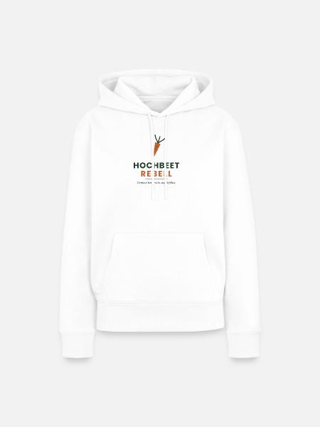 Hochbeet-Rebell – Gemüse hört nicht auf Befehle - Frauen Premium Bio Hoodie - Weiß