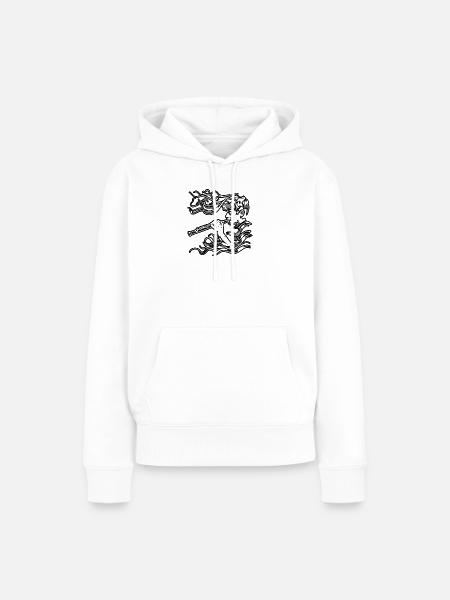 Flötenjunge Skizze - Frauen Premium Bio Hoodie - Weiß