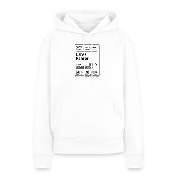 LKW Fahrer – 100 % Erfahrung & Ausdauer - Frauen Premium Bio Hoodie - Weiß - Vorne - Julia (174cm)