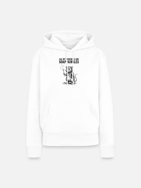 All My Troubles Are Soap Bubbles - Frauen Premium Bio Hoodie - Weiß