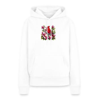 Cardinal sur magnolias - Sweat à capuche Premium bio Femme - blanc - Devant - Julia (174cm)