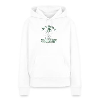 Geselle geschafft Lizenzierter Klugscheißer - Frauen Premium Bio Hoodie - Weiß - Vorne - Julia (174cm)