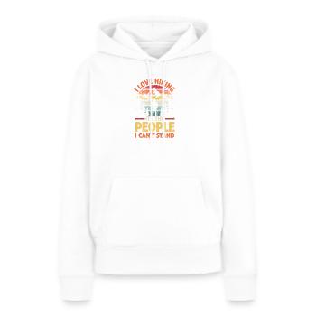 Hiking Mountain Trail Backpacking Outdoors Wildern - Frauen Premium Bio Hoodie - Weiß - Vorne - Julia (174cm)
