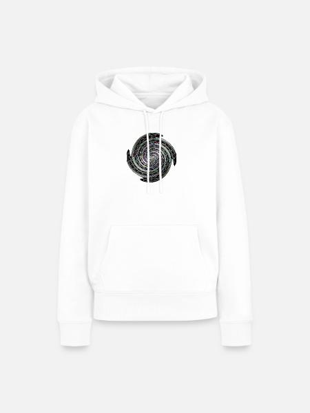 Farbwirbel Vortex Spiral - Frauen Premium Bio Hoodie - Weiß