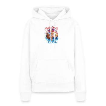 Feiert wie im Jahr 1776 – Thomas Jefferson, 4. Jul - Frauen Premium Bio Hoodie - Weiß - Vorne - Julia (174cm)