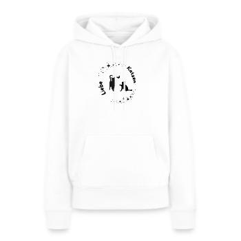 Lune Amour Magique des Chats - Sweat à capuche Premium bio Femme - blanc - Devant - Julia (174cm)