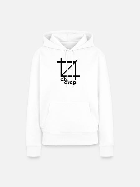 Oh Crop Designer Grafik Spruch - Frauen Premium Bio Hoodie - Weiß