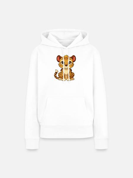 Süßes Gepardenbaby-Gepard - Frauen Premium Bio Hoodie - Weiß