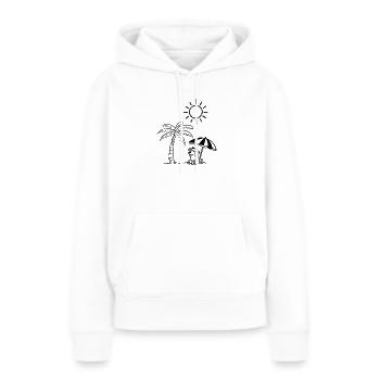Drôle de design de chien sur la plage - Sweat à capuche Premium bio Femme - blanc - Devant - Julia (174cm)