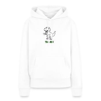 Connaisseurs de thé Tea-Rex - Sweat à capuche Premium bio Femme - blanc - Devant - Julia (174cm)