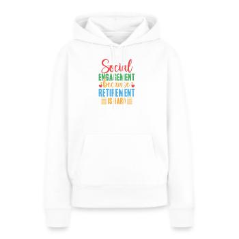 Engagement des citations d’un travailleur social à la retraite - Sweat à capuche Premium bio Femme - blanc - Devant - Julia (174cm)