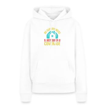 Assurance Super Couverture Agent d’Assurance Drôle - Sweat à capuche Premium bio Femme - blanc - Devant - Julia (174cm)