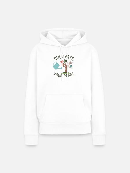 LeseGarten Geschenk Bücherfreunde Hobbygärtner - Frauen Premium Bio Hoodie - Weiß